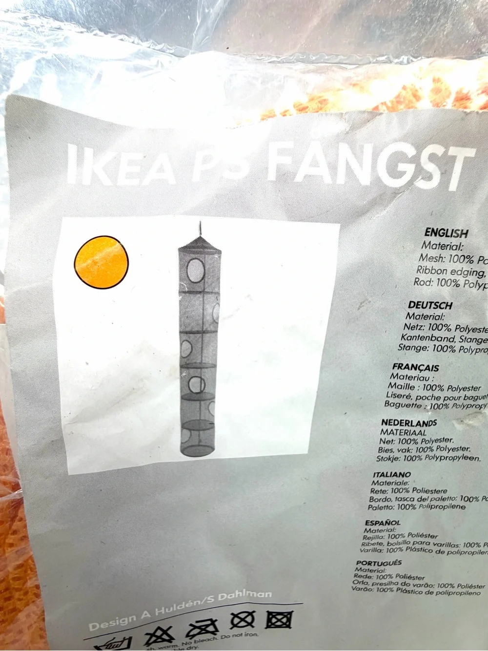 IKEA Orange PS Fangst Mesh Hanging Storage Organizer